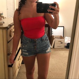 TILLYS red tube top never worn !!!